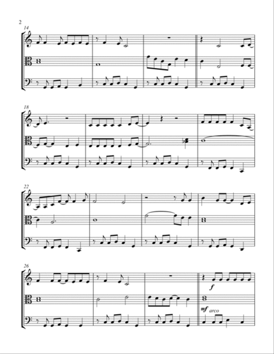 Kiss The Girl String Trio scores gallery preview page 2