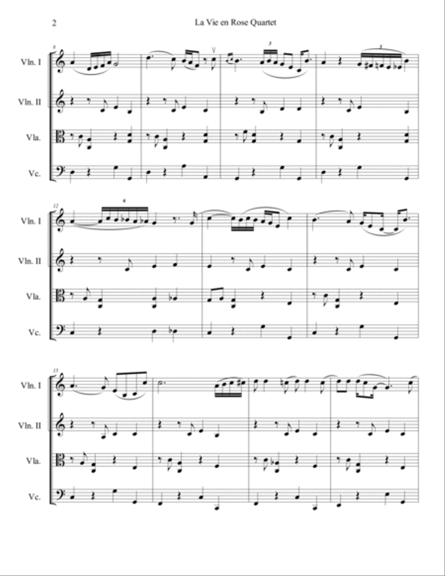 La Vie En Rose La Vie En Rose String Quartet scores gallery preview page 3