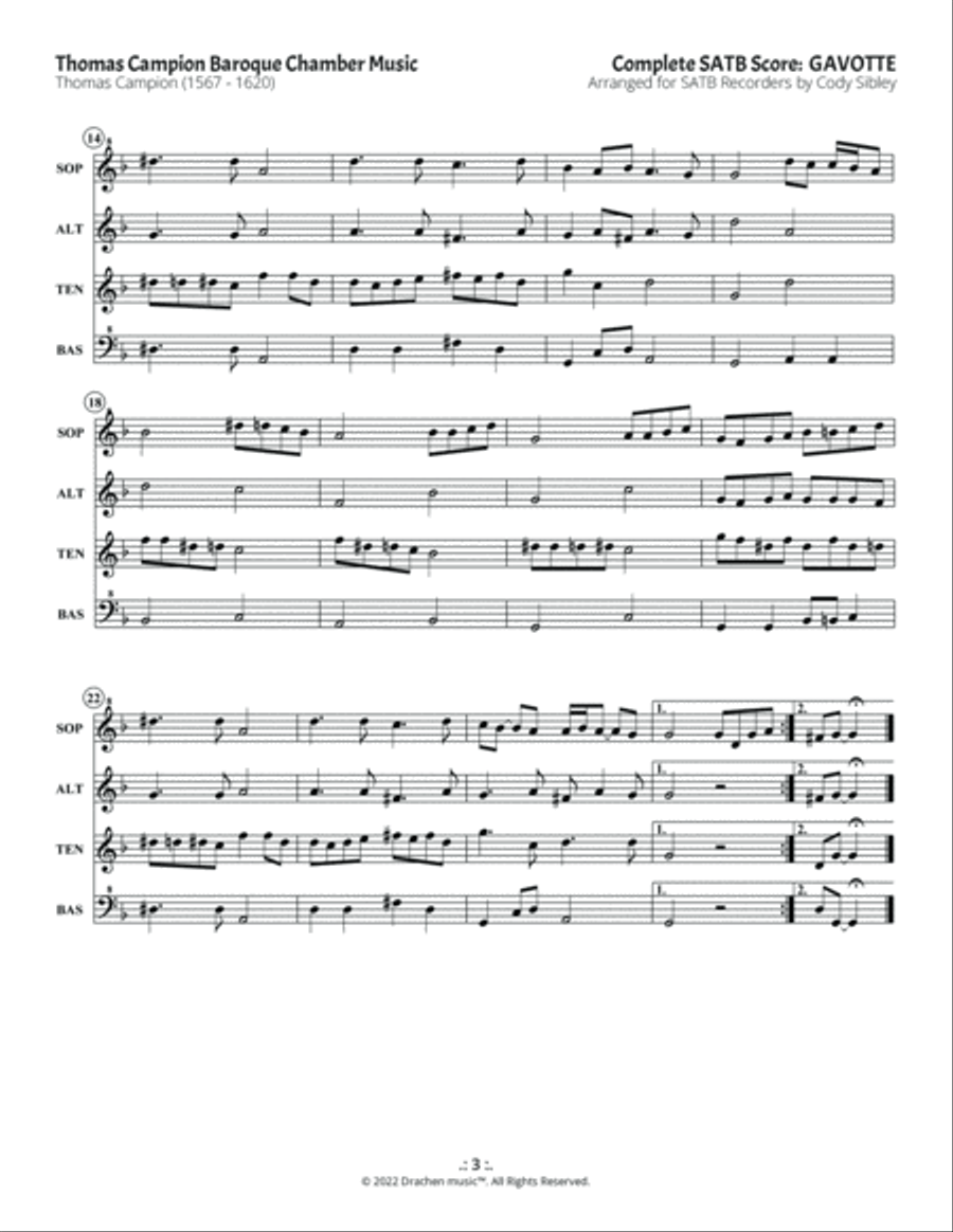 Gavotte in F Major Soprano Recorder scores gallery preview page 5