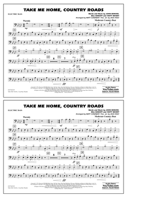 Book cover for Take Me Home, Country Roads (arr. Matt Conaway) - Electric Bass
