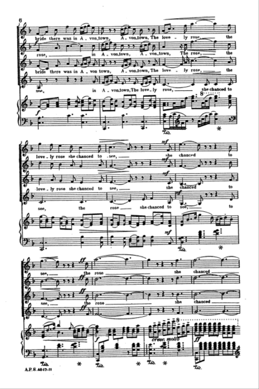 The Rose of Avontown, Op. 30 SSAA scores gallery preview page 6