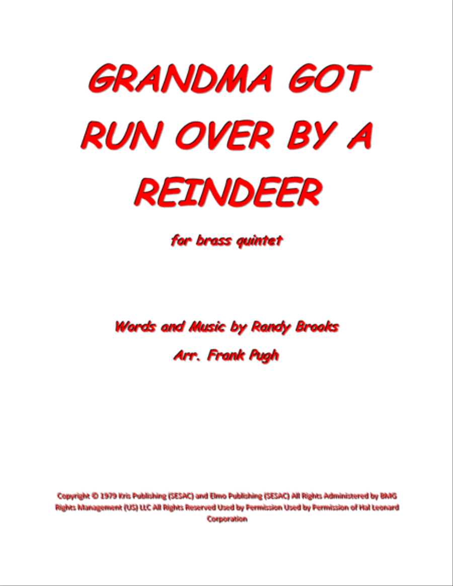 Grandma Got Run Over By A Reindeer Brass Ensemble scores gallery preview page 1