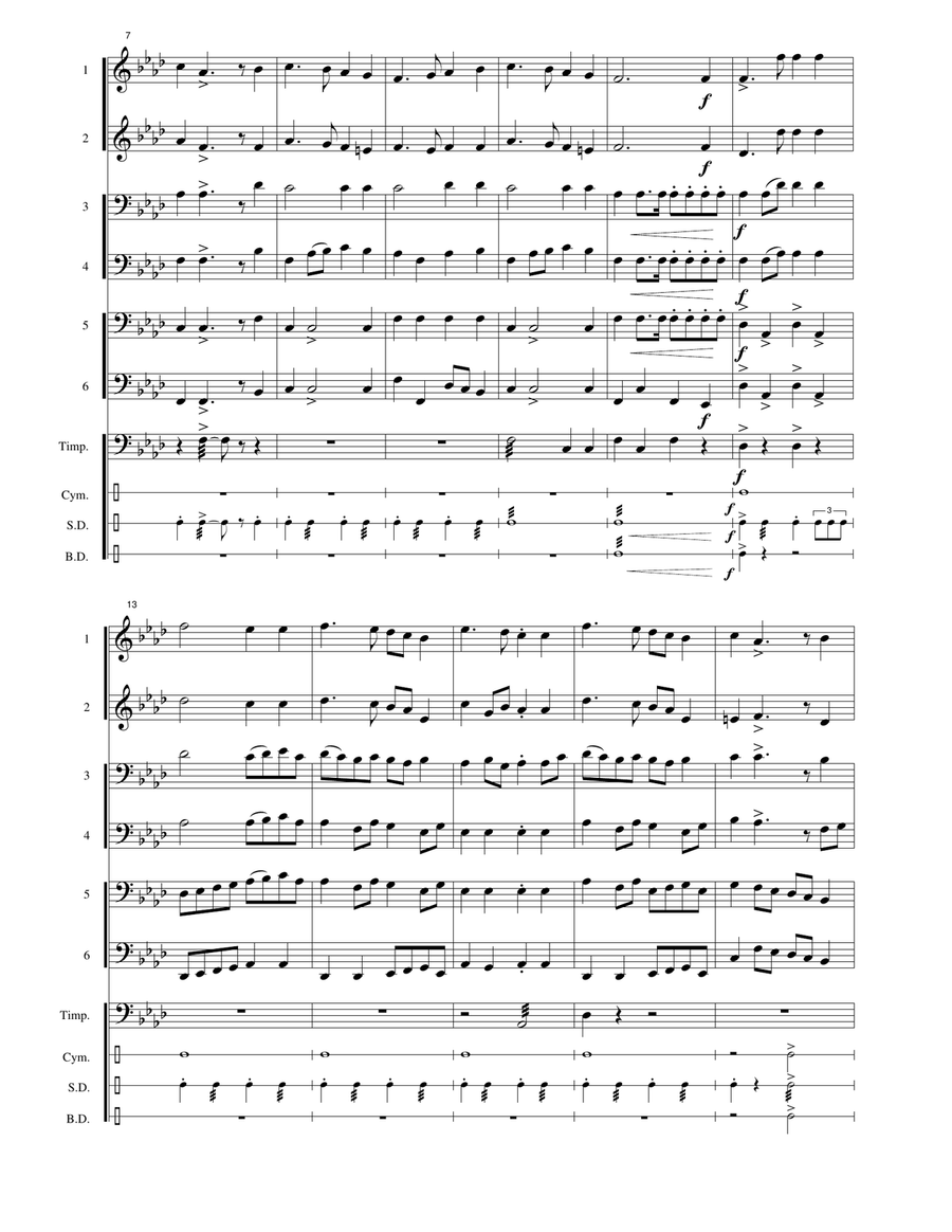 Romania National Anthem: Deşteaptă-te, Române! Large Ensemble scores gallery preview page 5