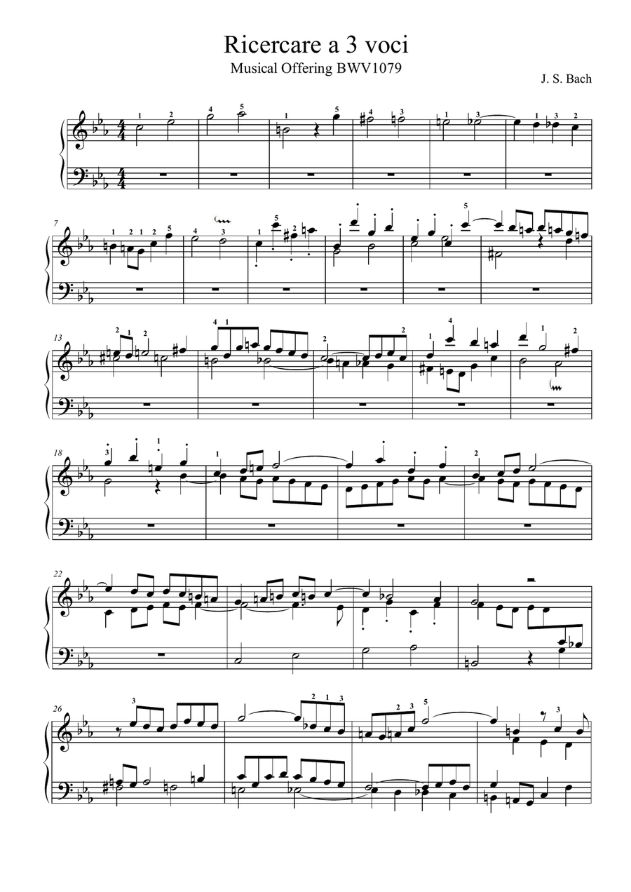 Ricercare a 3 voci Piano Solo scores gallery preview page 1