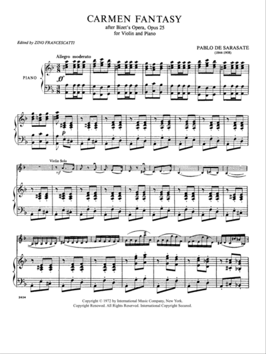 Carmen Fantasy, Opus 25 Violin Solo scores gallery preview page 2