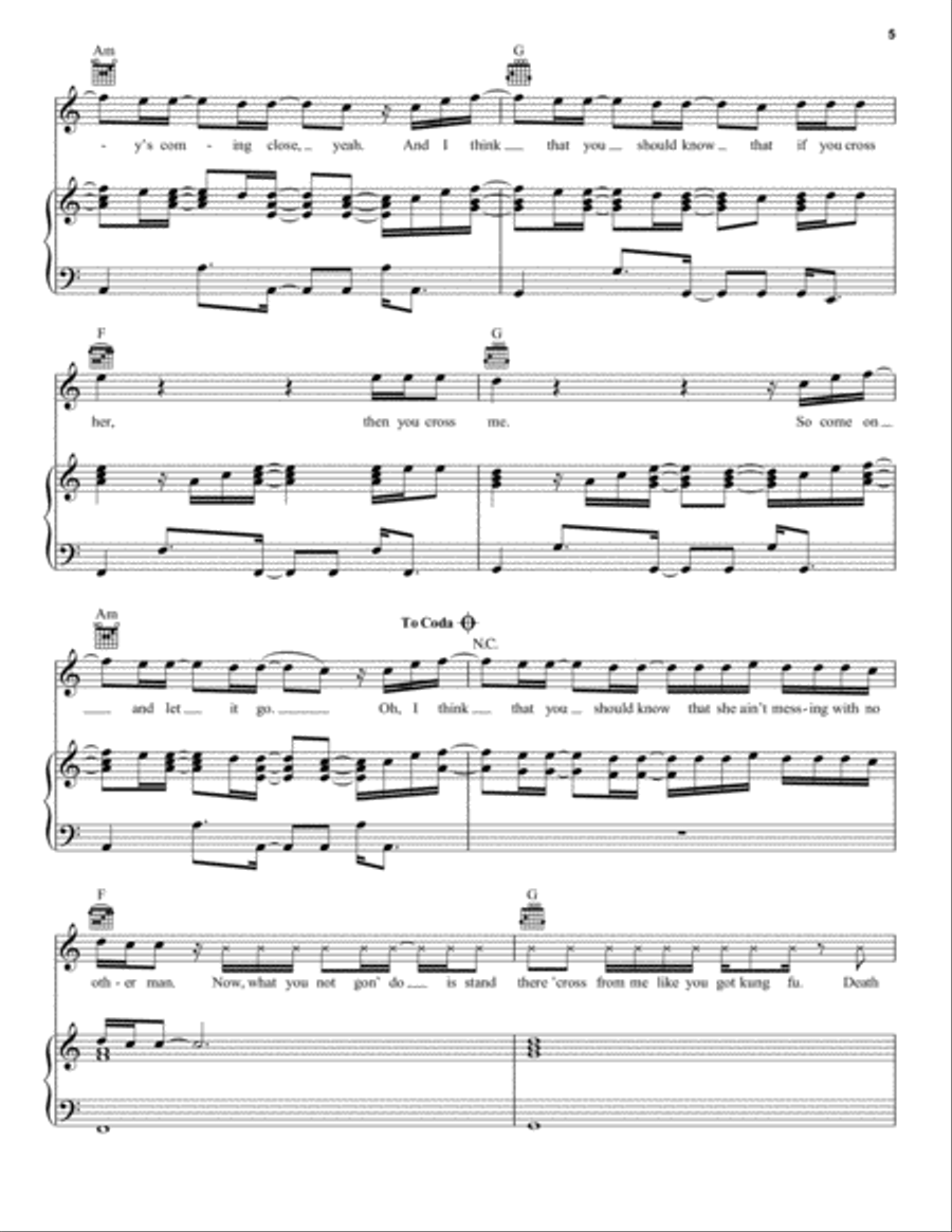Cross Me (feat. Chance the Rapper & PnB Rock) Piano, Vocal, Guitar scores gallery preview page 5