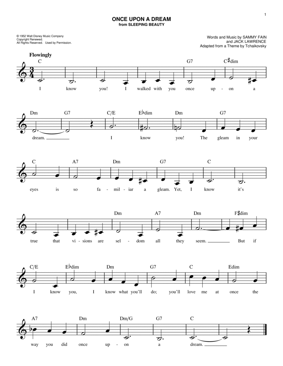 Once Upon A Dream Once Upon A Dream Piano scores gallery preview page 1