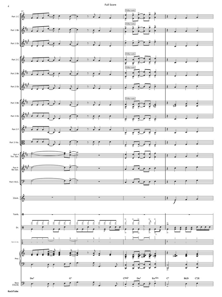 RockTube (Flexible Instrumentation) Concert Band scores gallery preview page 6