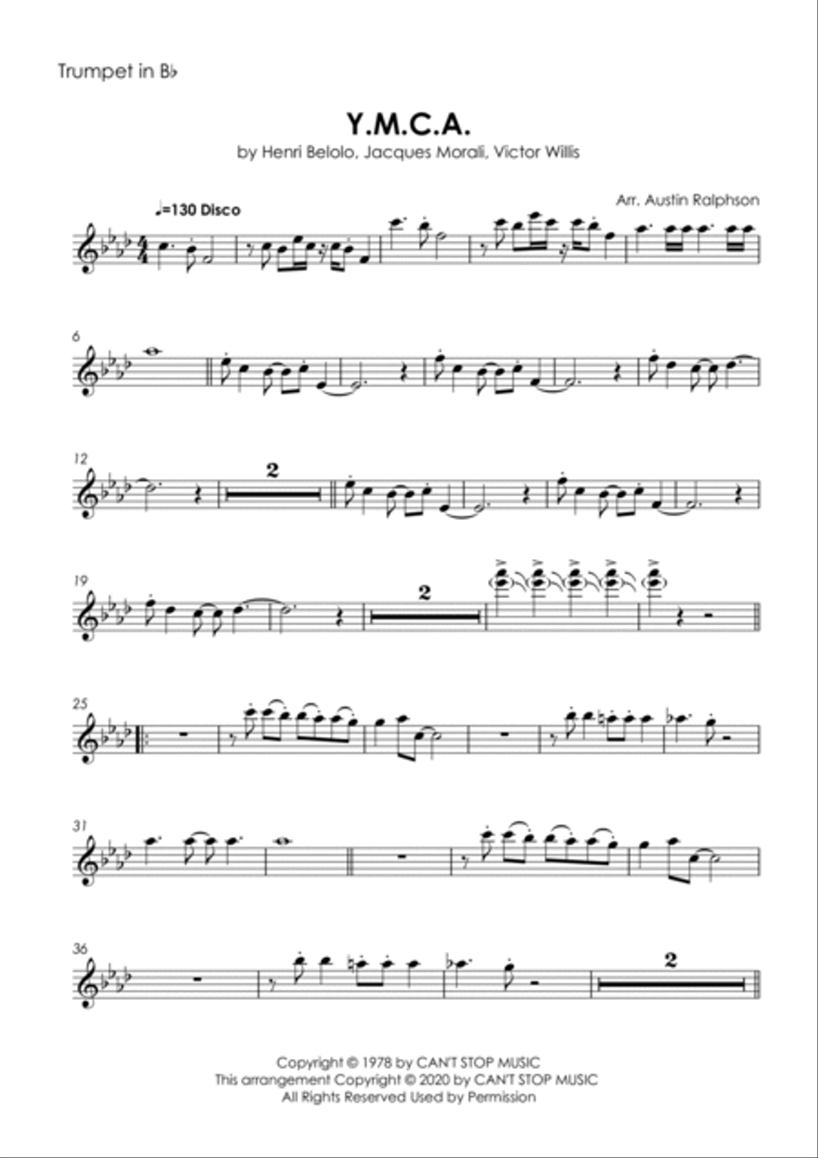 Y.m.c.a. Tenor Saxophone scores gallery preview page 3