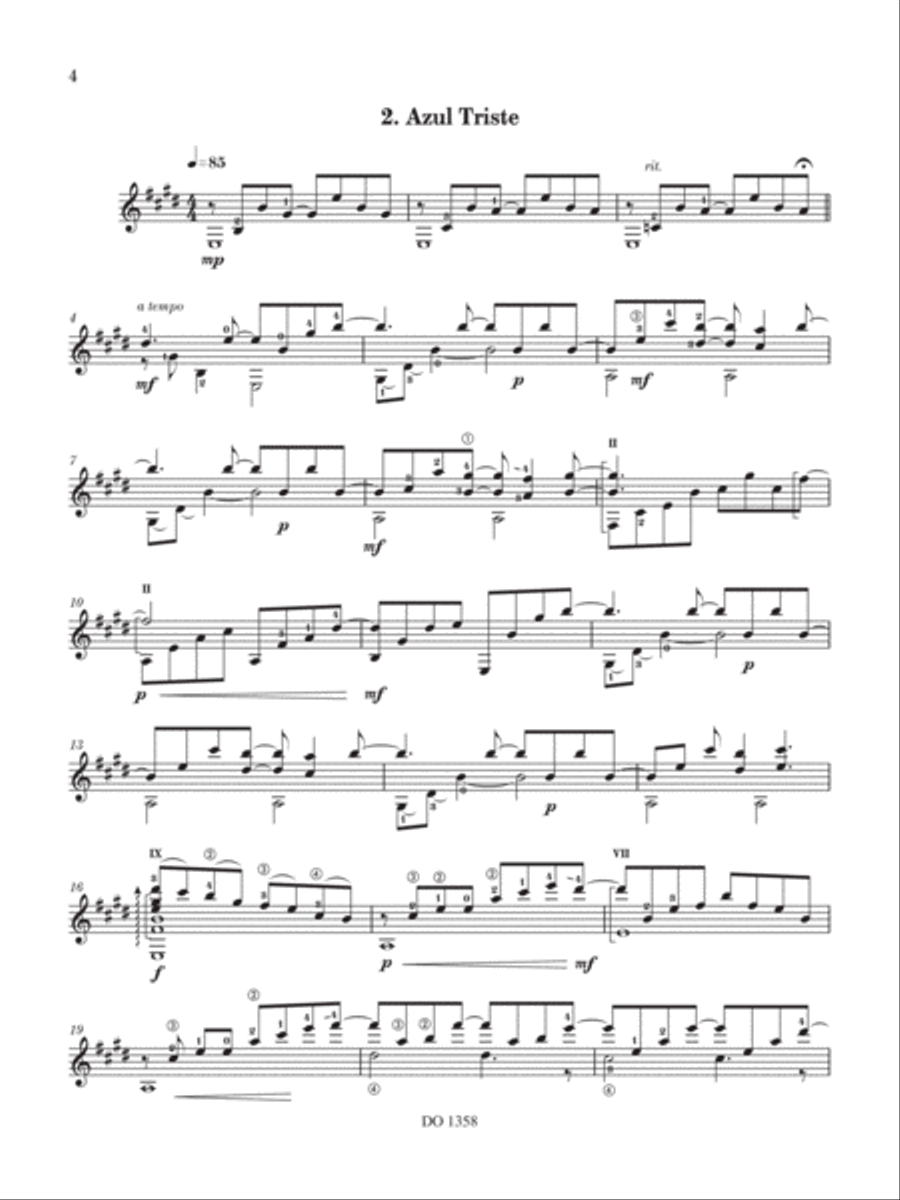 Azul - 3 Poèmes d'amour Classical Guitar scores gallery preview page 5