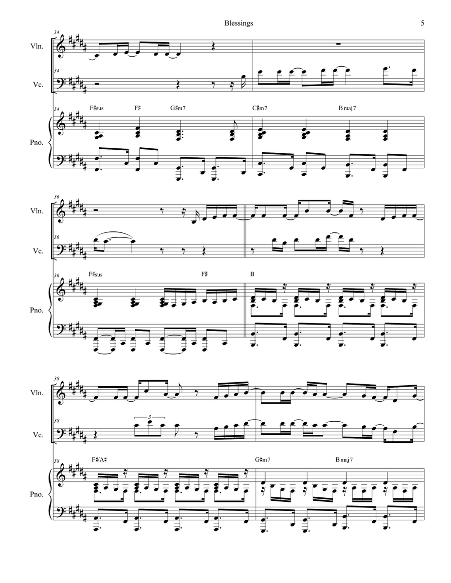 Blessings Blessings Piano Trio scores gallery preview page 5