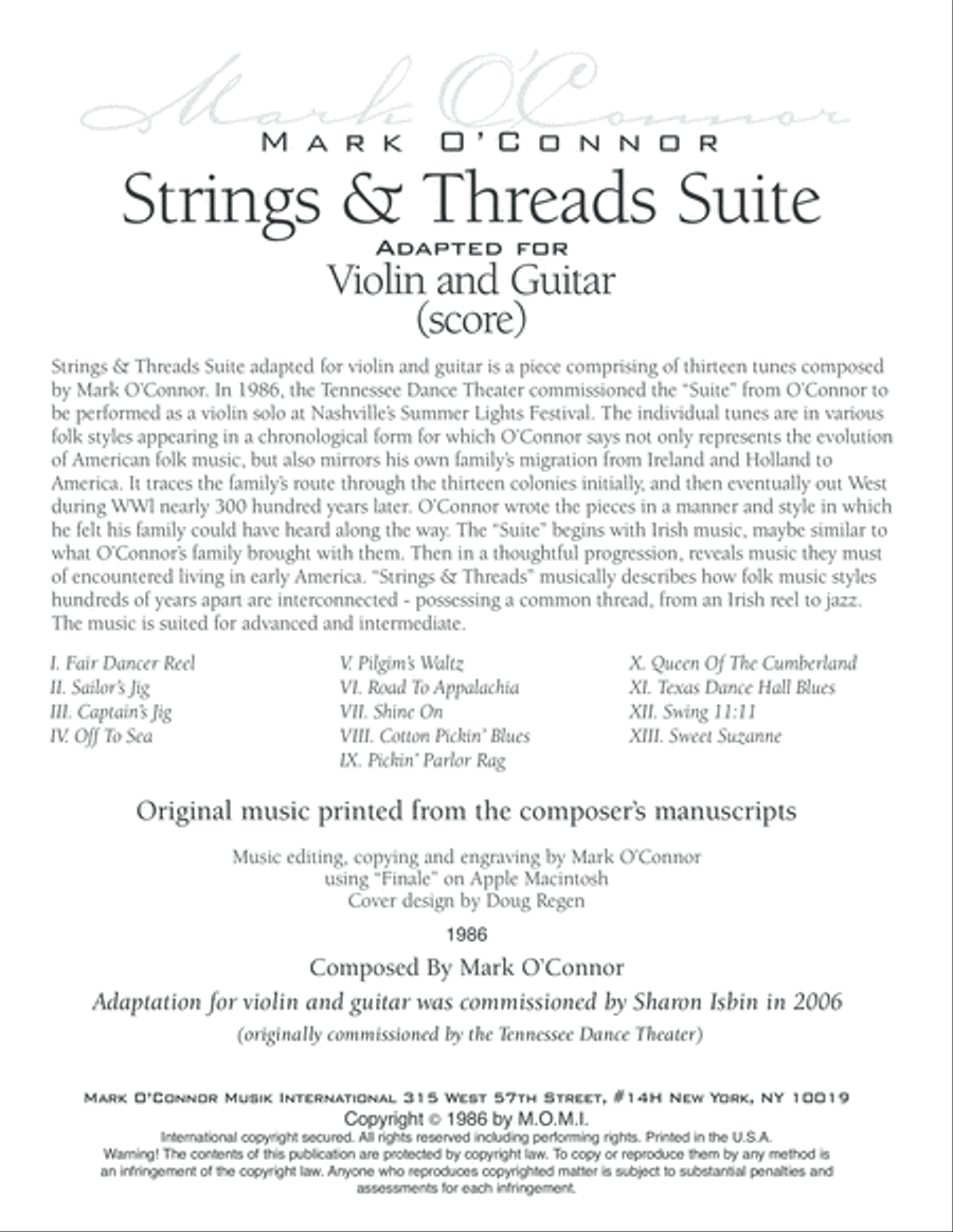 Strings & Threads Suite (score - adapted for violin and guitar) String Duet scores gallery preview page 3