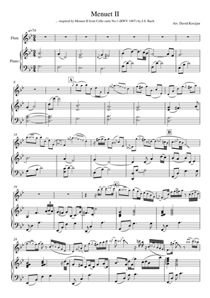 Book cover for Menuet II from Cello suite No.1 (flute & piano)