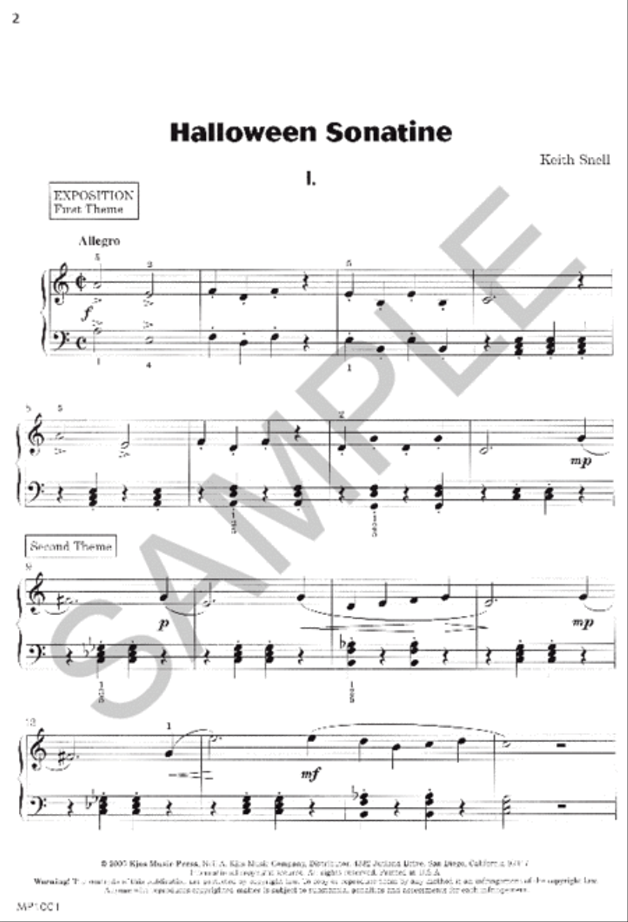 Halloween Sonatine Piano Method scores gallery preview page 2