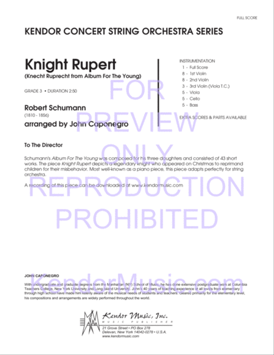 Knight Rupert (Knecht Ruprecht From Album For The Young) (Full Score) String Orchestra scores gallery preview page 2