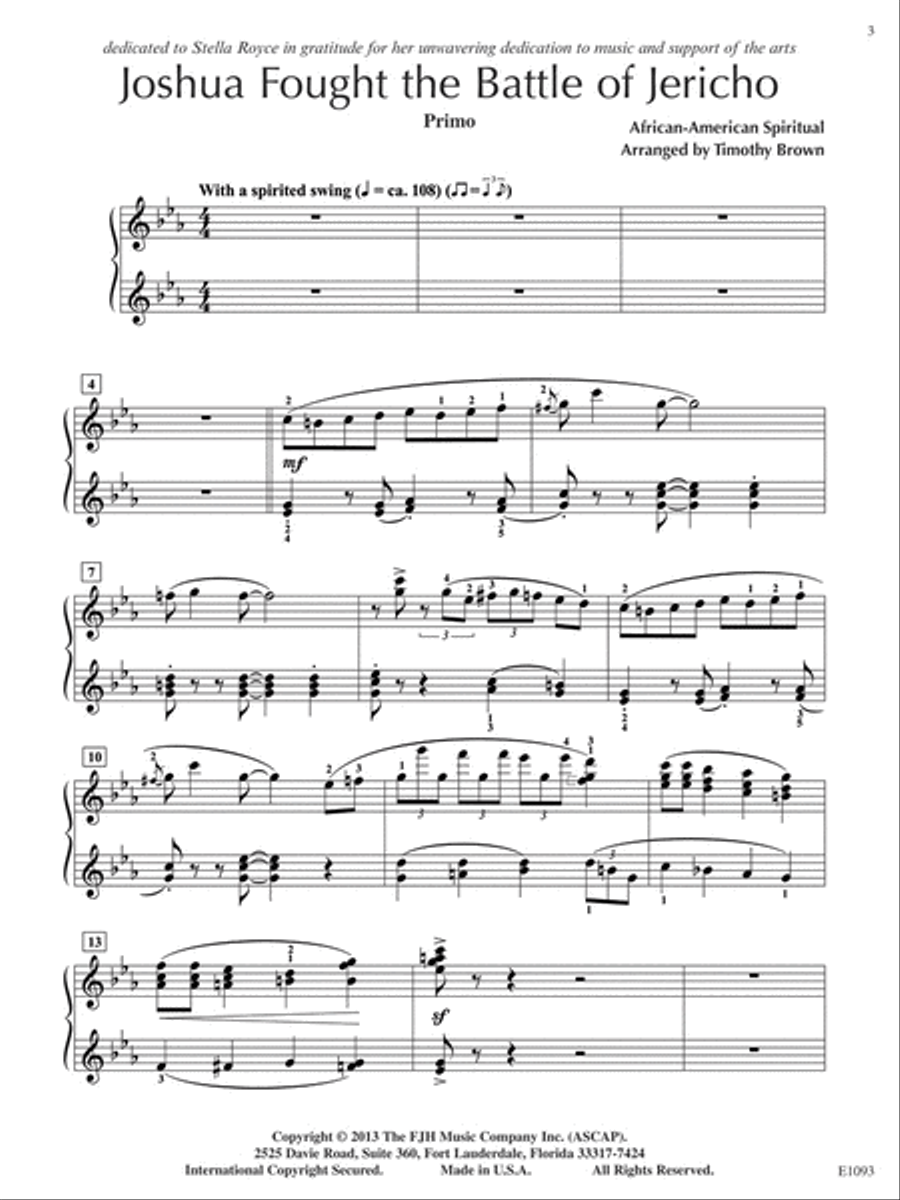 Joshua Fought The Battle of Jericho (NFMC) Piano Solo scores gallery preview page 4