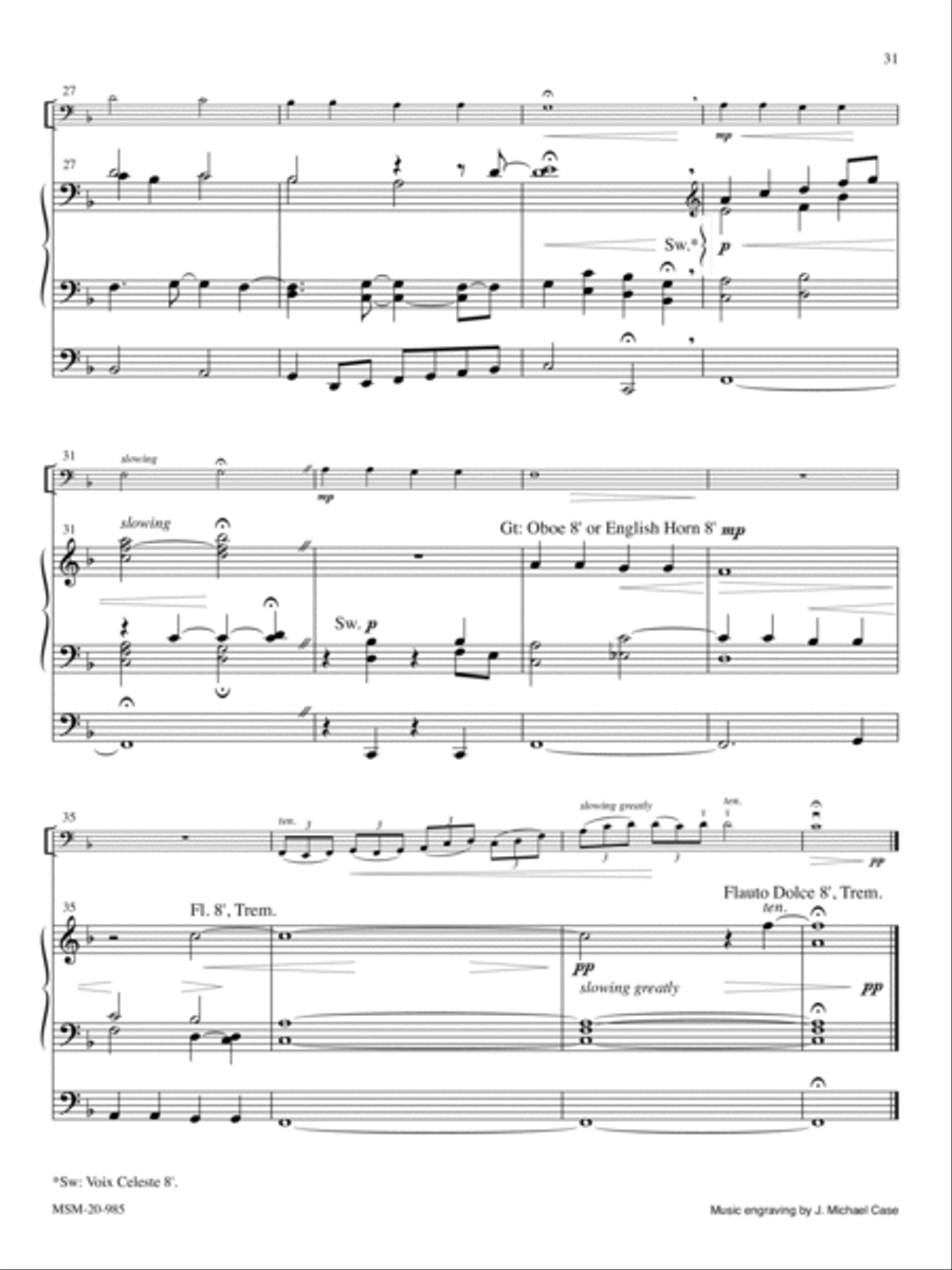 Five Preludes for Cello and Organ Organ Accompaniment scores gallery preview page 15