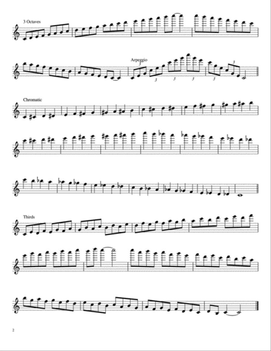 Comprehensive Flute Scales and Arpeggios - Major Flute Solo scores gallery preview page 2