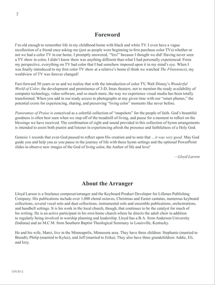 Panoramas of Praise - Book only Piano Solo scores gallery preview page 2