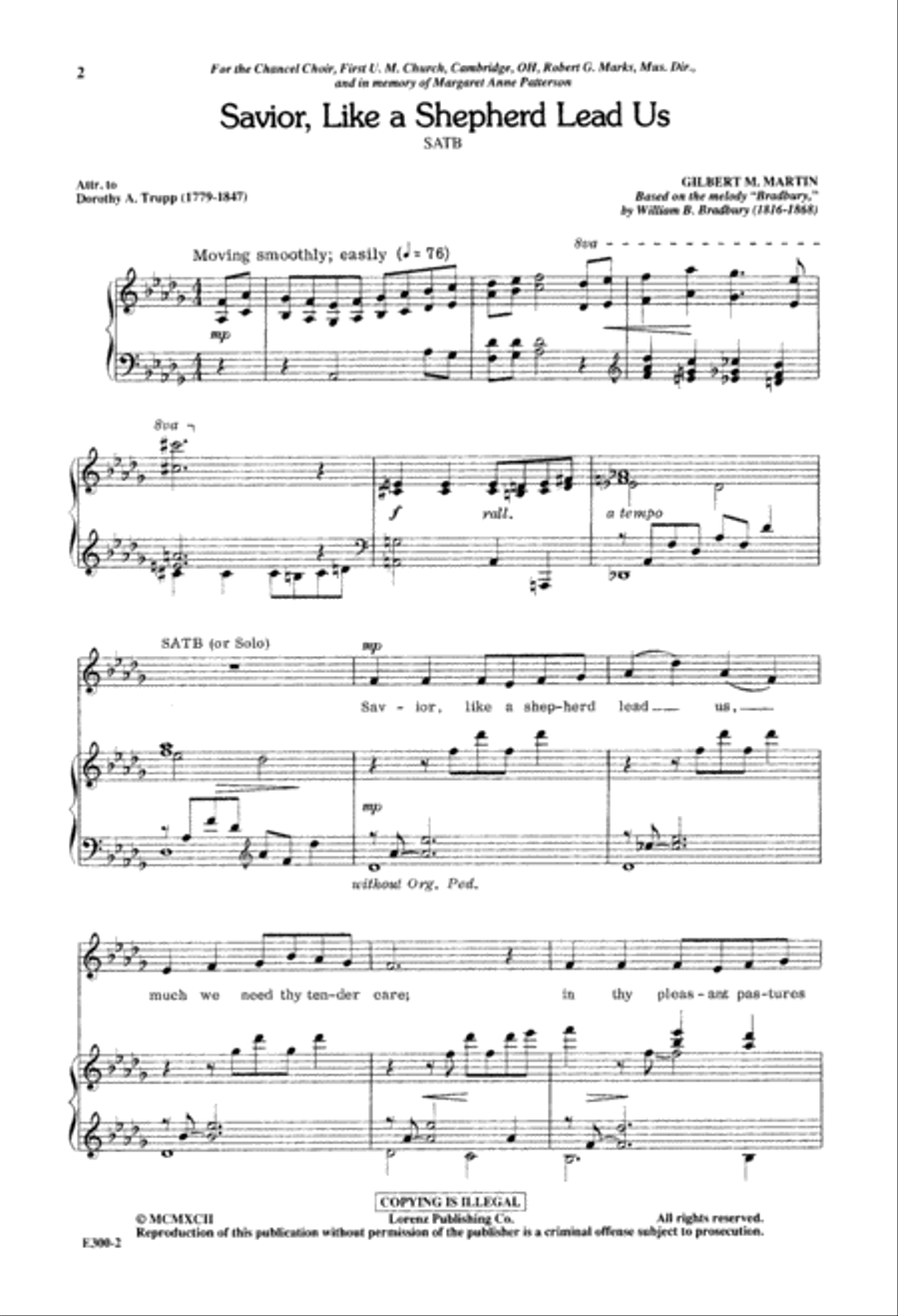 Savior, Like a Shepherd, Lead Us 4-Part scores gallery preview page 3