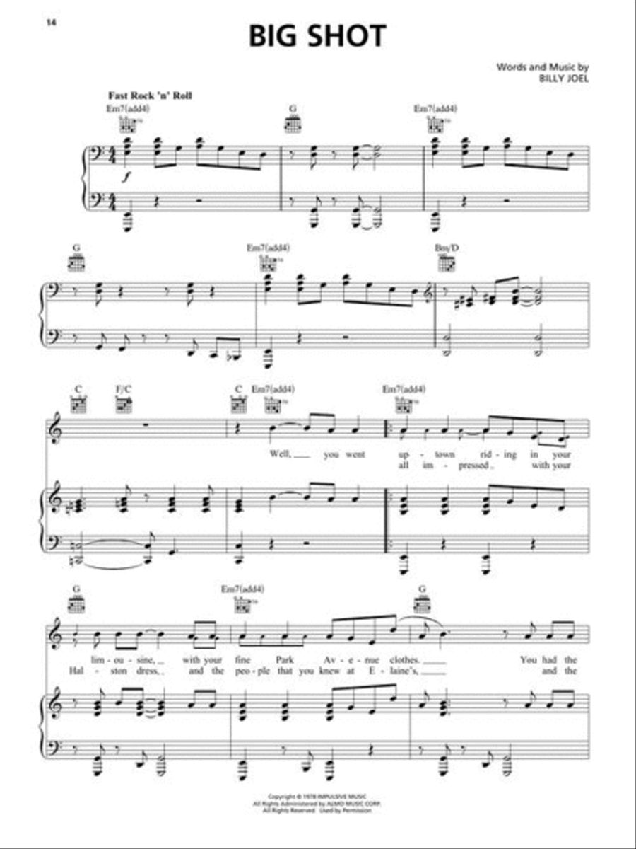 Billy Joel – Greatest Hits, Volume I & II Piano, Vocal, Guitar scores gallery preview page 10