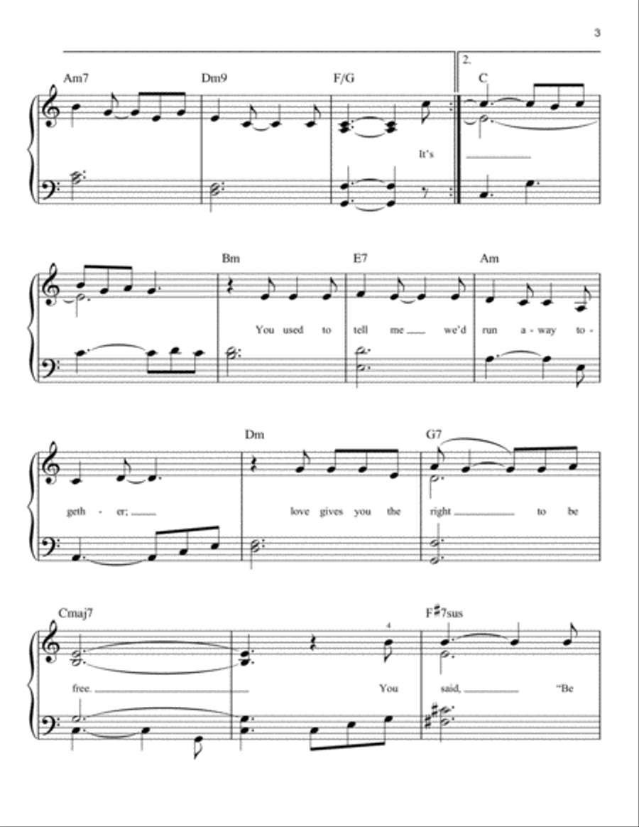 Saving All My Love For You Easy Piano scores gallery preview page 3