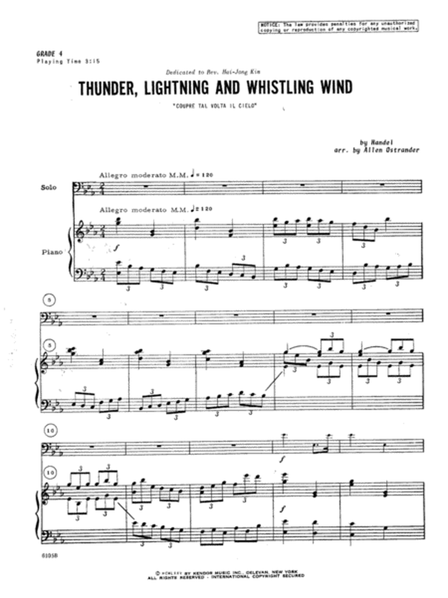 Thunder, Lightning And Whistling Wind (Coupre Tal Volta Il Cielo)