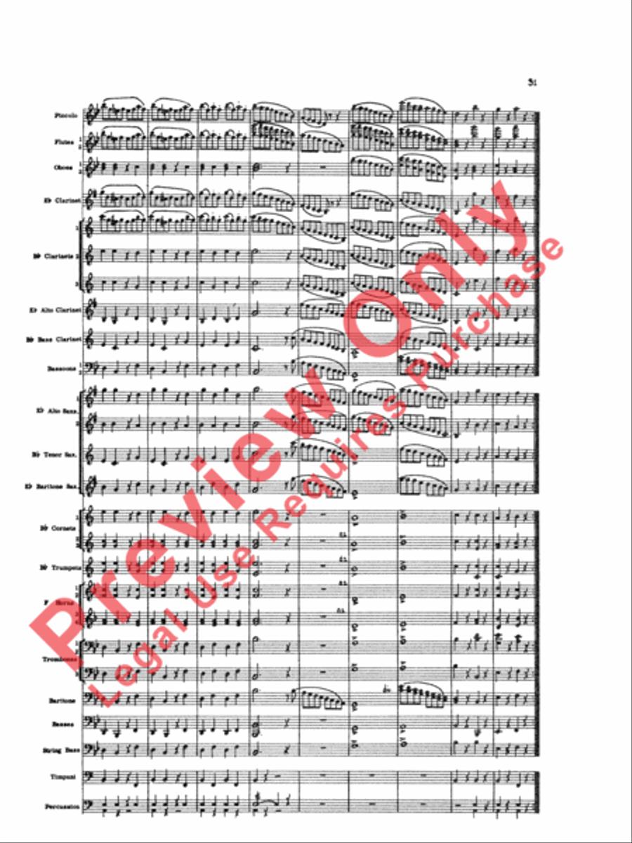 Marriage of Figaro Overture Concert Band scores gallery preview page 34