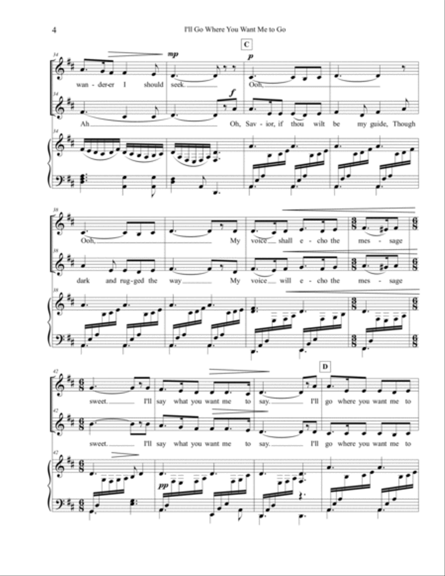 I'll Go Where You Want Me to Go - SA SA scores gallery preview page 5