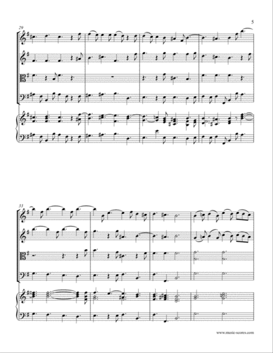 Pastorale from Christmas Concerto - String Quartet (optional Harpsichord) String Quartet scores gallery preview page 5