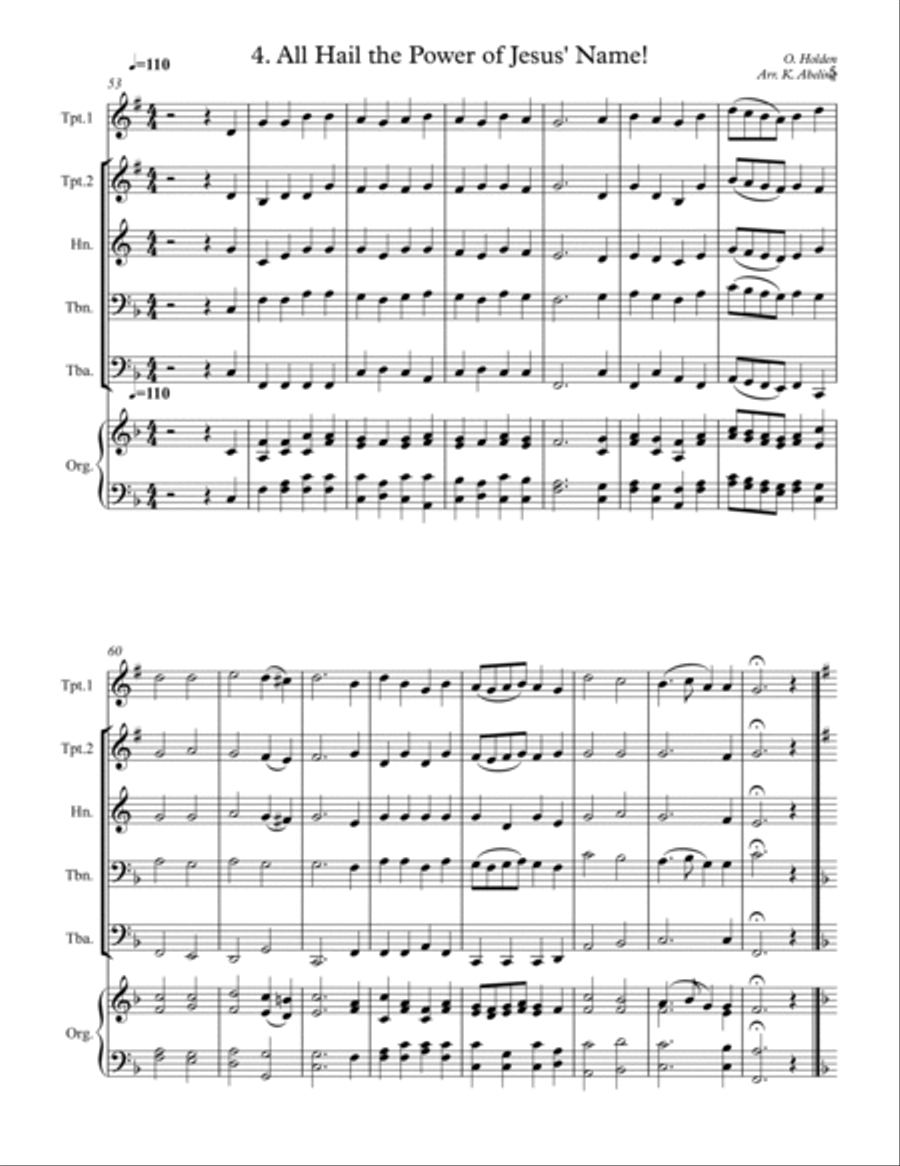 40 Beloved Christian Hymns Volume I (for Brass Quintet and optional Organ) Horn scores gallery preview page 6