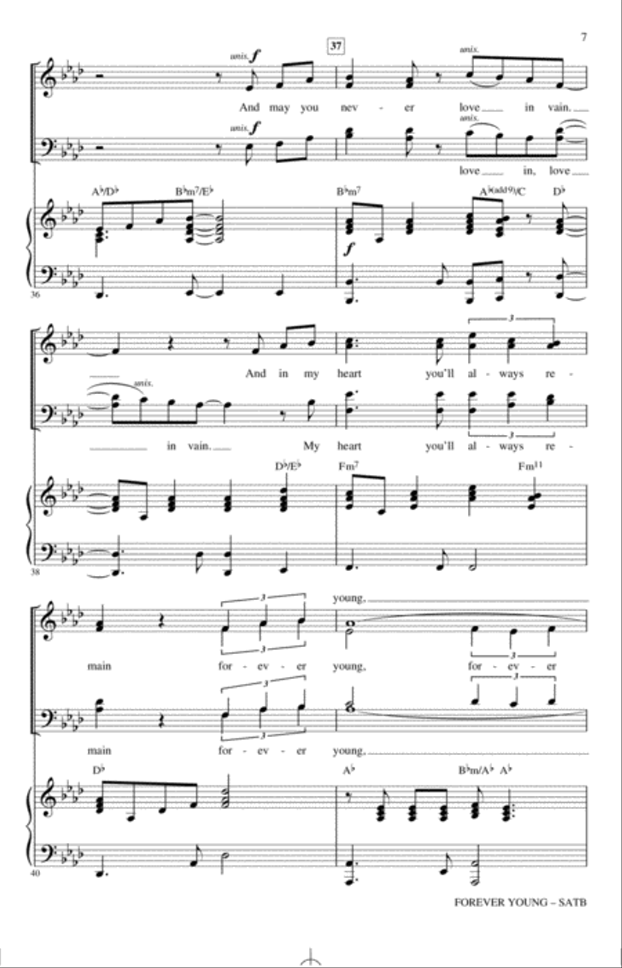 Forever Young 4-Part scores gallery preview page 6