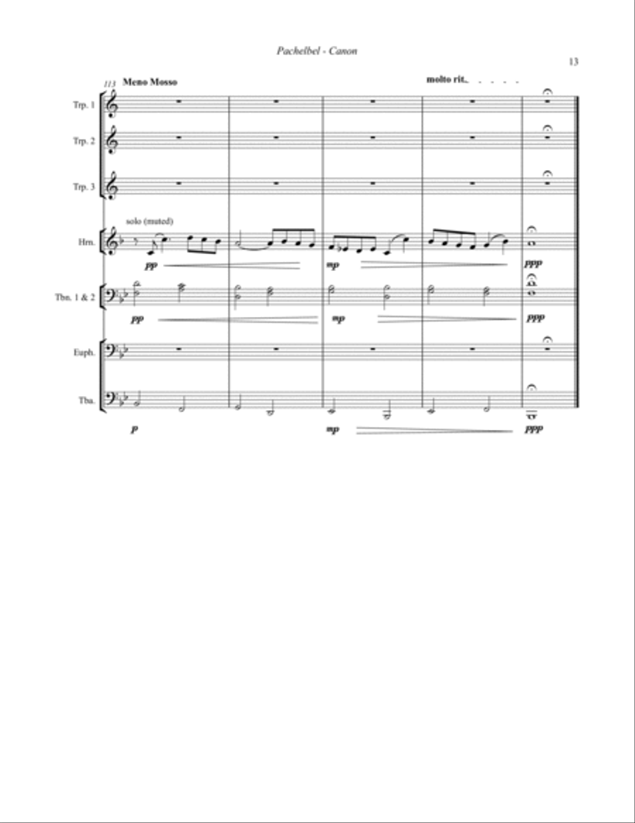 Canon for Brass Octet Canon for Brass Octet Score scores gallery preview page 4