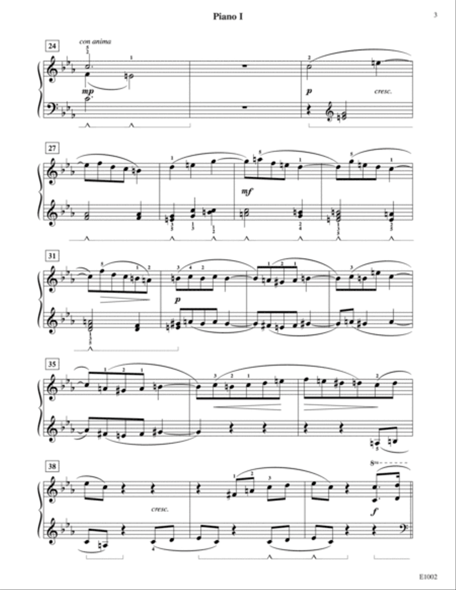 Allegretto from Symphony No. 3 in F Major Piano Solo scores gallery preview page 3