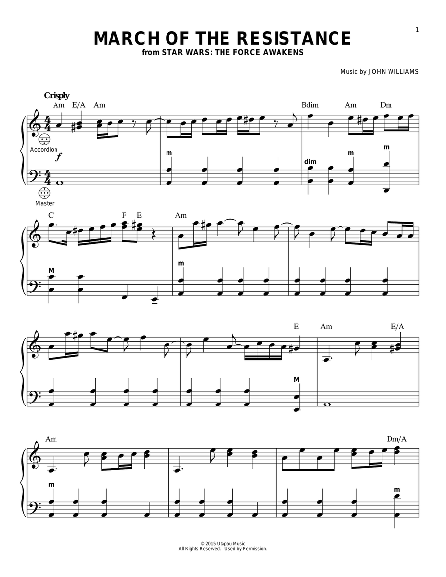 March Of The Resistance Piano scores gallery preview page 1