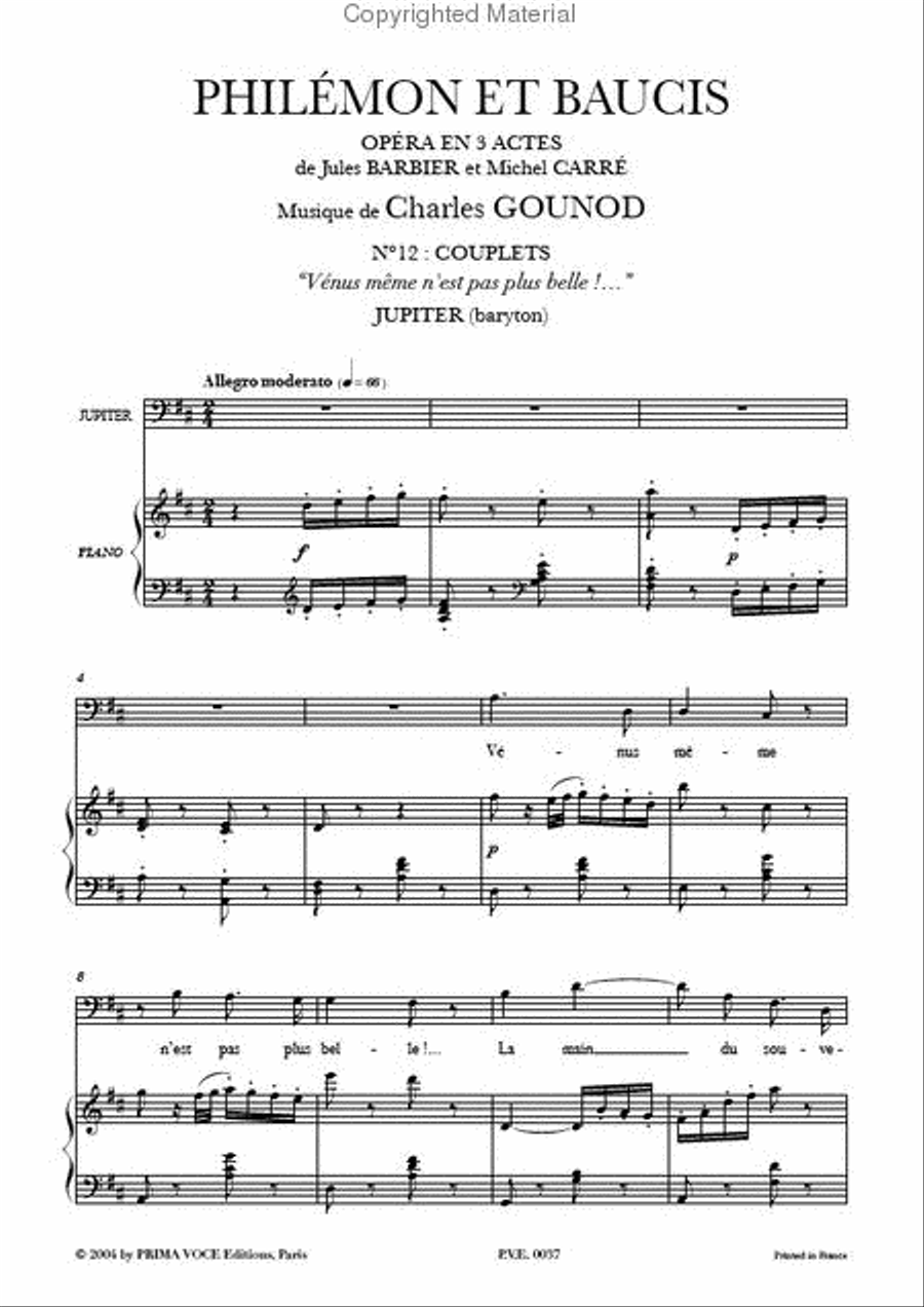 Venus meme n'est pas plus belle!... from Philemon et Baucis Baritone Voice scores gallery preview page 2