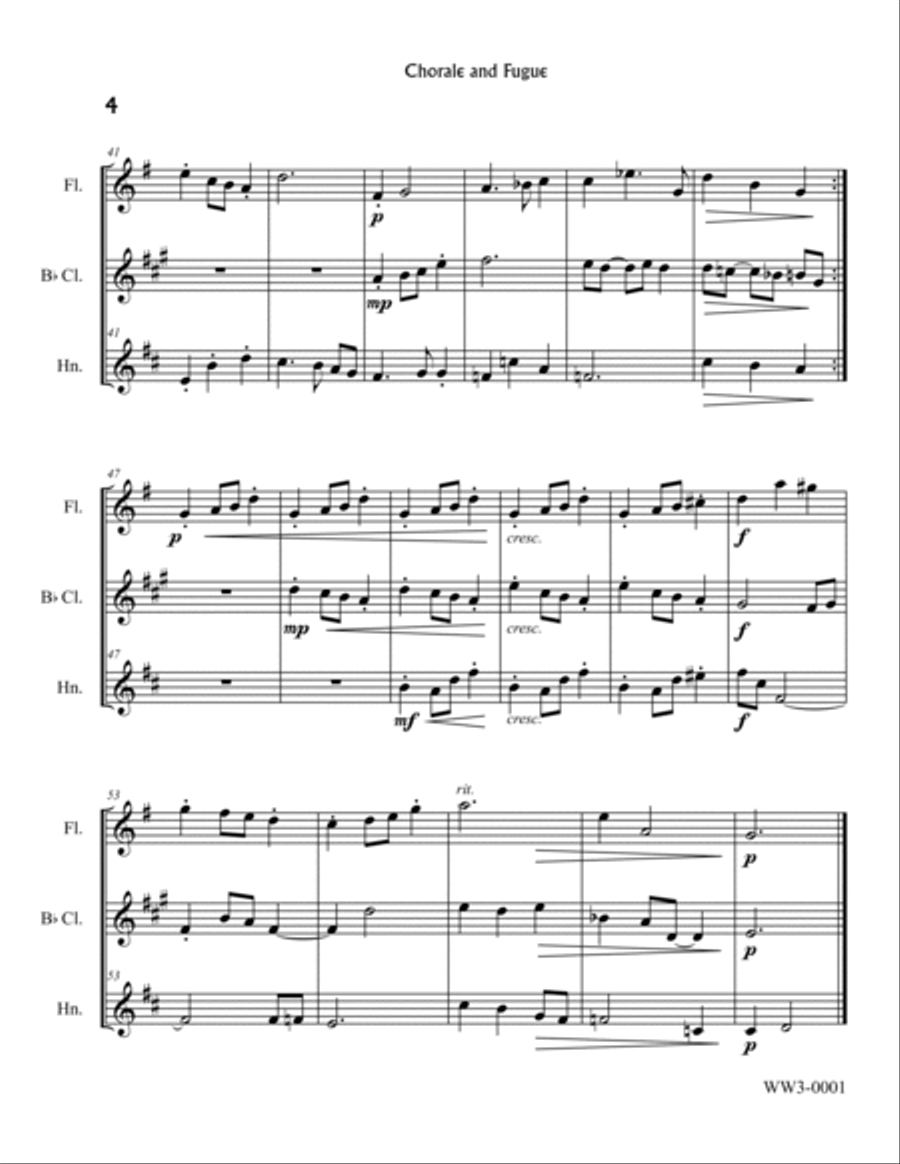 Chorale and Fugue Woodwind Trio scores gallery preview page 4