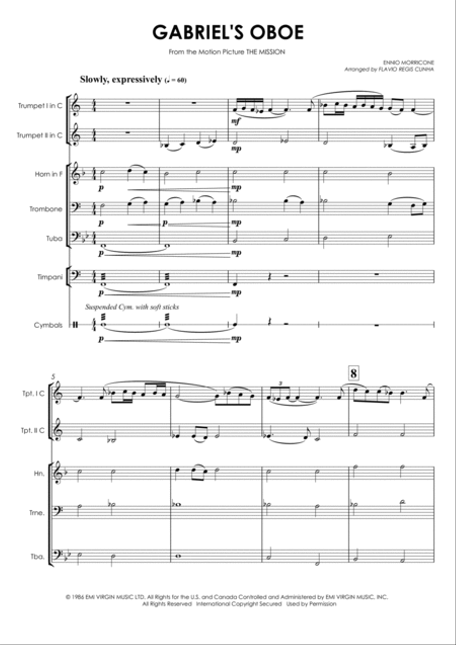 Gabriel's Oboe Brass Quintet scores gallery preview page 3