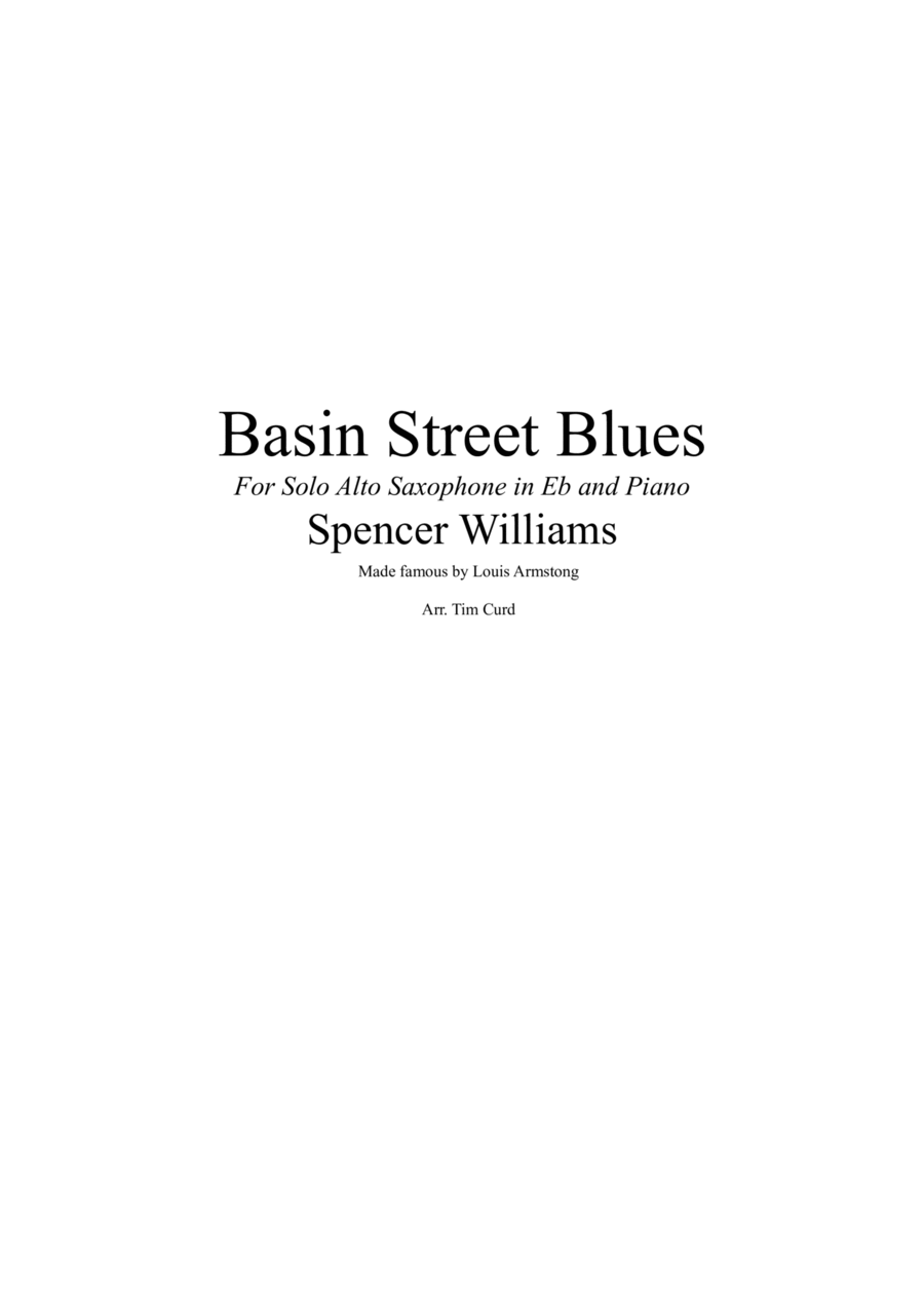 Basin Street Blues Basin Street Blues Alto Saxophone scores gallery preview page 1