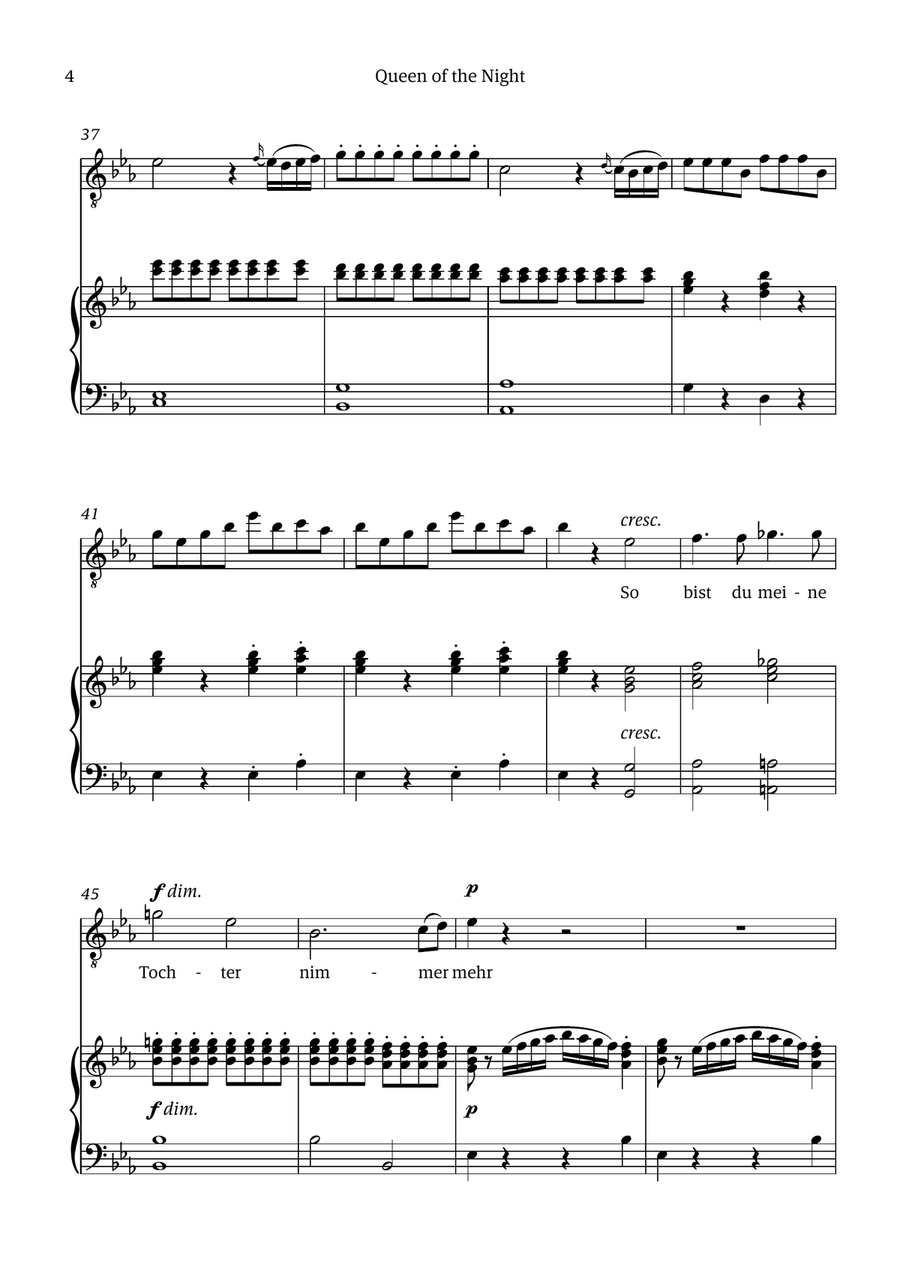 Queen of the Night (aria) - for TENOR in C minor Chamber Music scores gallery preview page 4