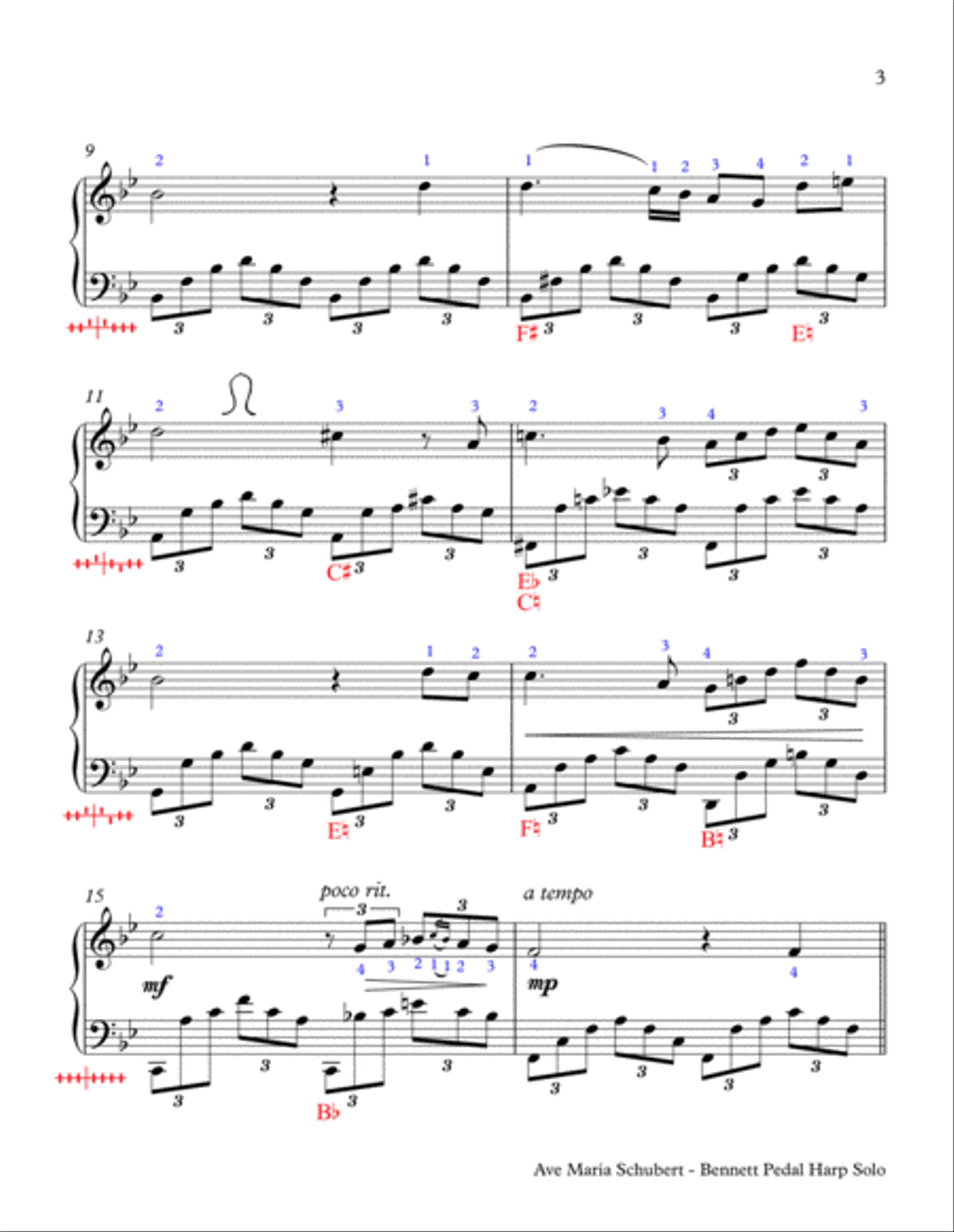 Ave Maria by Schubert (Pedal Harp Solo)