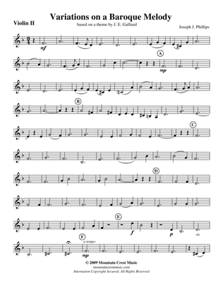 Variations on a Baroque Melody-Violin 2 part
