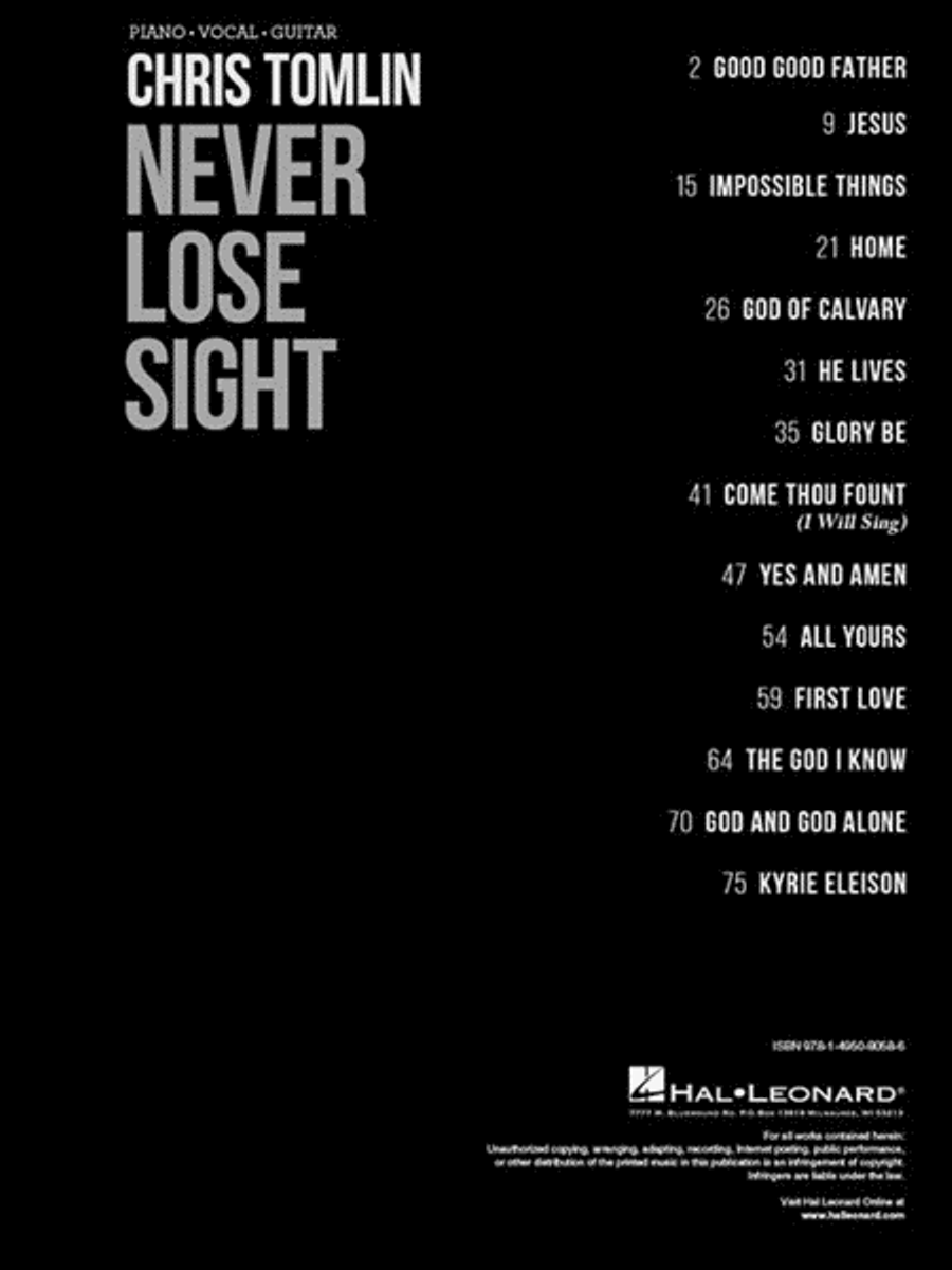 Chris Tomlin - Never Lose Sight Piano, Vocal, Guitar scores gallery preview page 2