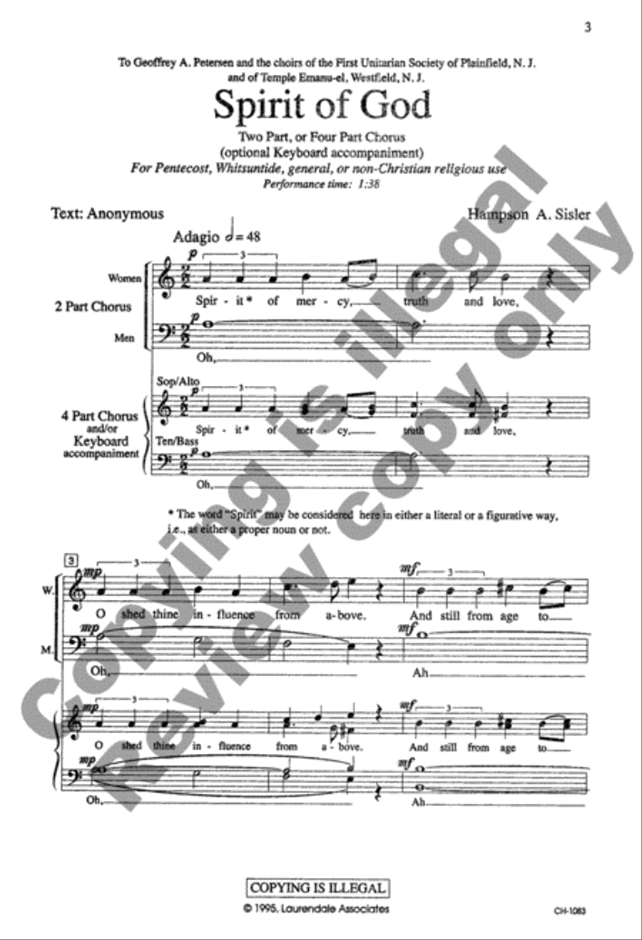 Spirit of God 4-Part scores gallery preview page 3