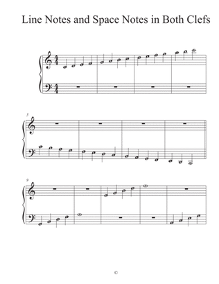 Lines and Spaces on Treble and Bass Clefs