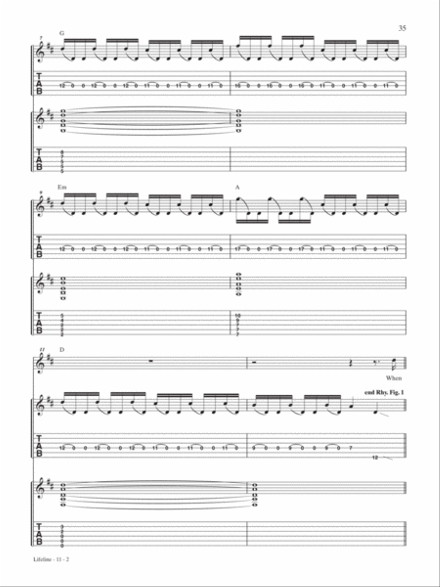 Lifeline Guitar Tablature scores gallery preview page 2