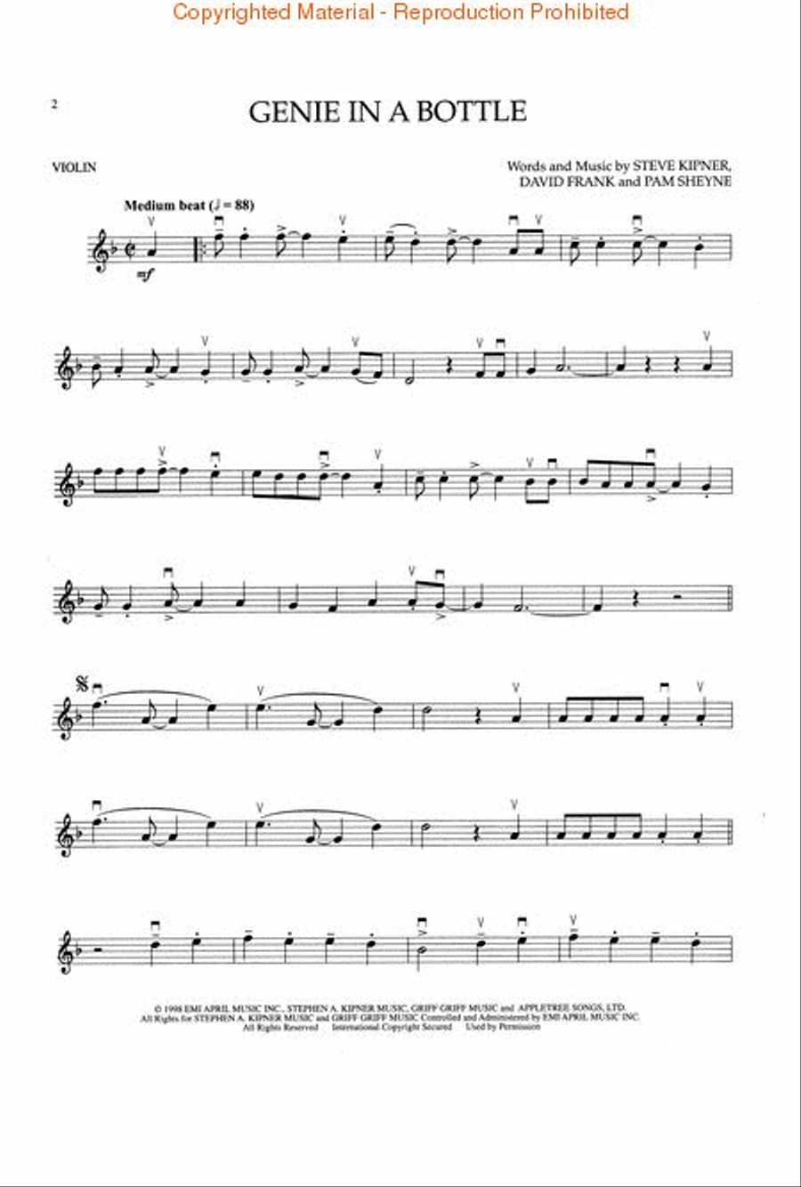 Chart Hits of '99-'00 Violin scores gallery preview page 2