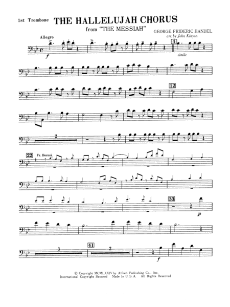 Hallelujah Chorus: 1st Trombone