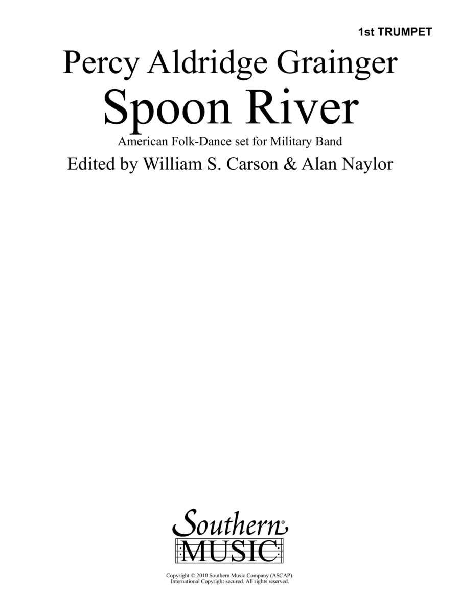 Spoon River - Trumpet 1 Spoon River - Trumpet 1 Concert Band scores gallery preview page 1