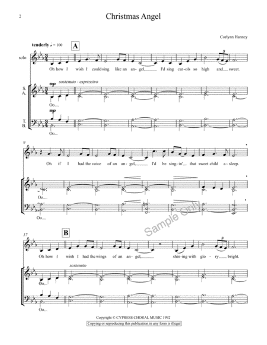 Christmas Angel Christmas Angel 4-Part scores gallery preview page 2
